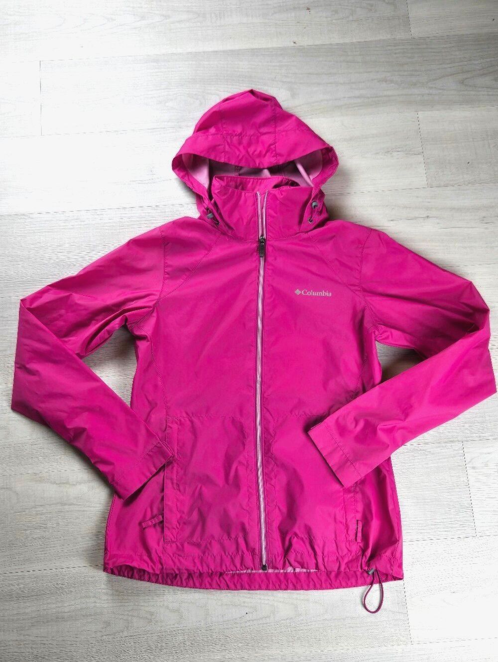 Columbia Switchback Rain Jacket Women S Pink Hooded Windbreaker Waterproof Mesh
